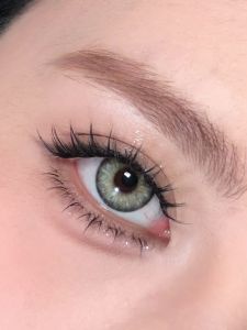 MYAKHIE คอนแทคเลนส์สีน้ำตาล 0.00~-6.00 มีอายุ 1 ปี คอนแทคเลนส์ 14.2 มม. พร้อมโซลูชันการดูแล