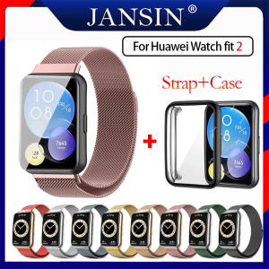 dây đeo và vỏ cho Huawei Watch Fit 2 Dây đeo bằng thép không gỉ Vòng đeo tay cho dây đeo thay thế dây đeo đồng hồ Huawei Fit 2 milan