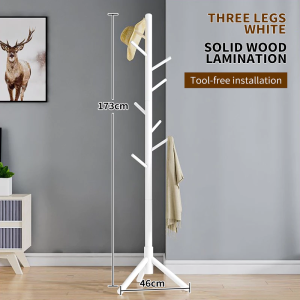 Multi Bag Coat Rack Umbrella Stand Clothes Rack Wooden Hat Clothing Organizer Rack Drying Rack