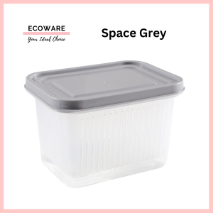 ECOWARE Rectangular Drain Sealed Box/ Ginger Garlic Onion Airtight Food Container /Storage Bekas Bawang Cili Tomoto