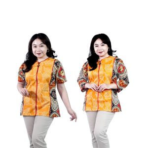 Blouse Batik Big Size LD 140 Wanita Atasan Batik Jumbo L-XL-2L-3L-4L-5L-6L-7L Model Blus Jumbo Kerja Batik / Atasan Big Size Kerja Kantor Wanita / Pakaian Seragam Batik Kekinian Formal Super Big Wanita / Blus Batik Bahan Katun Terkini Modern Kasual
