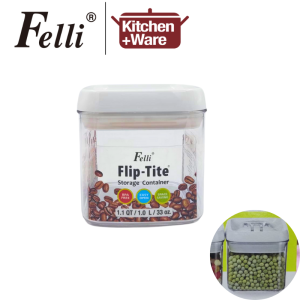 [Taiwan] Felli Flip Square Tite BPA Free Storage Container [460mL /800mL/1.2L/ 1L/ 1.7L ] / Air Tight Seal Food Storage Container / Easy to Open Space Saving / Dishwasher Safe / Made in Taiwan