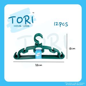 TORI HOME 12pcs Hanger | Adult Hanger Clothes | Penyangkut Baju Plastik | Drying Hanger | Hanger Murah | Colourful Hanger