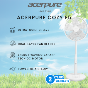 AcerPure Cozy F5 Silent Air Circulator Fan - Rose / White