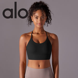 alo yoga New Style Brushed Double-Sided Nylon Solid Color Cross-Back Sports Bra for Running Fitness Yoga Womens Sports Underwear