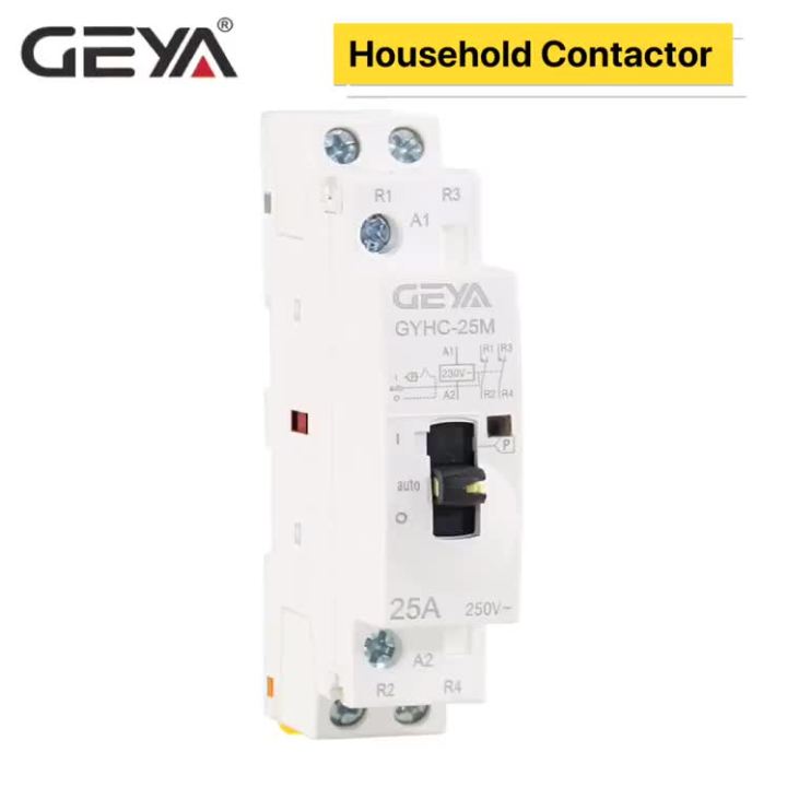 Contacteur Triphasé 4P 25A - Manuel/Auto, Pour Installations Industrielles Rail Din 400v