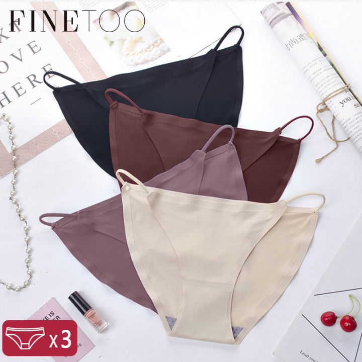 FINETOO New 3 pcs/set M-XL Seamless Panties for Women 2023 Bikini