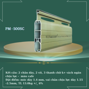 cửa cuốn PM500SC với thương hiệu Tiadoor được làm từ hợp kim nhôm 6063 theo dây chuyền công nghệ đức sản xuất tại việt nam. đơn giá tính / m2.