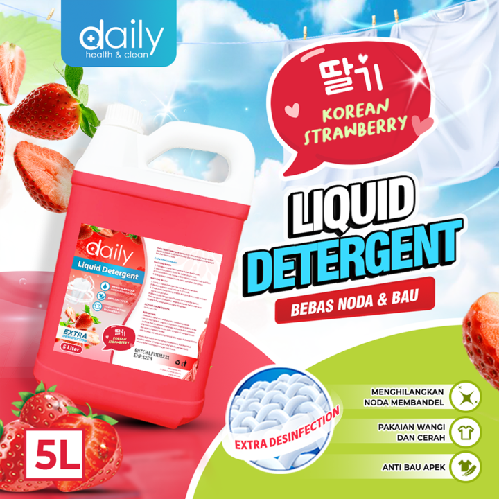 Daily Deterjen Cair Laundry 5 Liter Liquid Detergent Aroma Korean ...