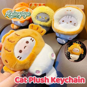 Aoduoyaya Cute Plush Keychain Cocoa Cat Japanese Style Schoolbag Pendant Doll Pendant Birthday Gifts
