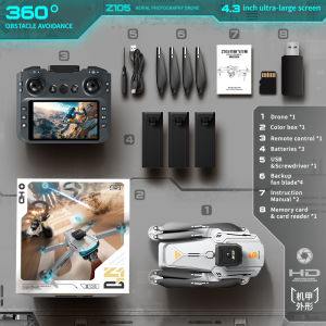 【1-year warranty】Z105Pro Drones With Camera 8k Original Dual Camera Wide Angle 5G WIFI Optical Flow 360 °Obstacle Avoidance Aerial Photography Foldable Brushless Quadcopter Camera Omnidirectional Obstacle Avoidance Drone Original Includes a 265MB SD card
