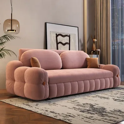 Velvet Pull-out Foldable Sofa Bed 2-in-1 with Storage for Small Apartment Balcony New Arrival
