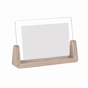 MUNCHX Acrylic Photo Frame U Shape Transparent Wood Pictures Frame Home Modern Decoration Walnut/Beech Photo Protection