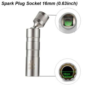 14/16mm Car Spark Plug Wrenche carbon steel Magnetic 12 Angle 3/8" Drive Spark Plug Removal Tool