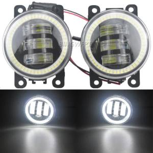2PCS Fog Light Assembly Angel Eye For Mitsubishi Pajero 4 IV 2007-2015 LED Headlight Car LED DRL Fog Driving Lamp H11