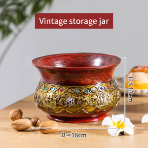 โหลโบราณใส่ของ ไว้ในห้องนั่งเล่น เก็บขนมขบเคี้ยวเหมาะสำหรับใส่ขนมและผลไม้