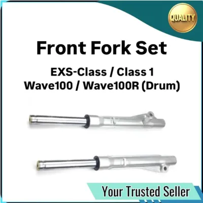 ( STD Standard ) Front Fork Set - LH Kiri Left + RH Kanan Right Wave100 Wave-100 Wave100R Wave 100 R 100R Wave100-R ( Drum Brake ) No Disc EX5 Class EX5Class EX5-Class 1 One Class1 Absorber Depan Absober Damper Assy