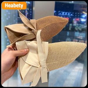 【2-3 ngày giao hàng】 Phụ Nữ Xô Hat Mùa Hè UV Bảo Vệ Lớn Rộng vành Bãi Biển Mặt Trời Mũ Du Lịch Ngoài Trời Cung Panama Mũ Đuôi Ngựa Mũ