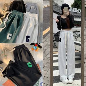 Quần suông cạp cao thêu họa tiết chữ C phong cách thể thao dành cho bạn NỮ