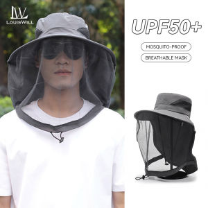 LouisWill Sun Cap Mosquito-proof Hat Large Shawl Beach Hat Sun-proof Hat Casual Sun Hats Portable Fisherman Cap Large Brim Cap Sun Protection Cap UV Protection Hats Breathable Mask for Summer Outdoor Travel