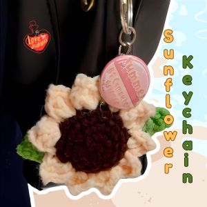 Sunflower Crochet Keychain Cute Bag Accesories