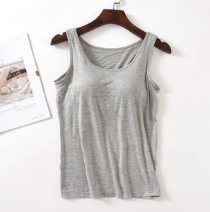 (BE Concepts & Lifestyle) Womens Ultra-Comfortable Plain Casual Sleeveless Tank Top Sando with Padded Bra