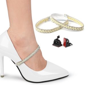 [Free Shipping] High-Heeled Shoes Anti-Slip Strap With Elastic Band And Rhinestone Decoration Prevents Heel Slippage No Installation Required Buckle-Fixed Shoelace