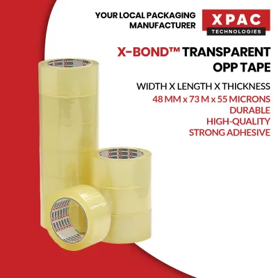 6 Rolls Bundle OPP Tape - Transparent Adhesive Tape 48mmx 73m (55µm thickness) | Fast Delivery - XBond Clear Tape Sticky Tape packaging carton Clear OPP Tape Transparent Tape