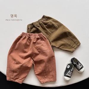 Spring Autumn Children Pants 1-8Y Boys Girls Cotton Thick Spliced Straight Trousers Korean Toddler Wear Bottoms For Kids Clothes2026