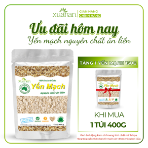 Yến Mạch Nguyên Chất Ăn Liền Xuân An [ko đường] Túi 400G(Tặng Kèm 1 Túi Yến Mạch 150G loại ngẫu nhiên)