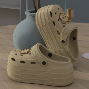 [Free Shipping] 8.0 Height-Increasing Thick-Soled Perforated Clogs For Women New Summer Style Suitable For Both Indoor And Outdoor Wear With A Soft Non-Slip Sole