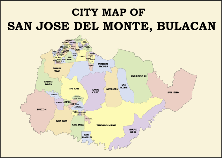 San Jose Del Monte Bulacan Map A4 Laminated Chart | Lazada PH