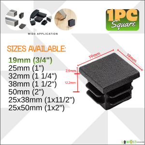 Tubular End Caps Square Rectangular for Furniture Floor Protector Chair Table Feet Plastic Plug Steel Pipe Foot Covers
