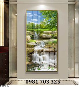 Tranh gạch đẹp khổ đứng hiện đại