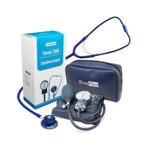 Tensimeter Aneroid 200 Manual Jarum + Stetoskop Warna Biru Navy Onemed