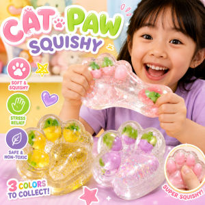 Slow Rebound Cat Paw Squishy Stress Toy Kawaii Cartoon 3d Soft Squeeze Fidget Sensory Home Desk Gift