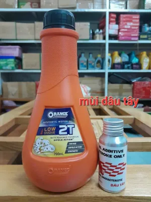 Nhớt Thơm 2 Thì Orange 700ml Và Phụ Gia 55ml Cao Cấp Cho Xe Xipo mùi dâu tây singum bò cụng