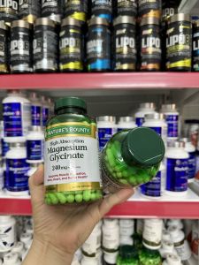 Viên Uống Bổ Sung Magiê Hỗ Trợ Cơ Bắp Xương Tim Và Thần Kinh Natures Bounty Magnesium Glycinate 240mg Hộp 60/120/180 Viên