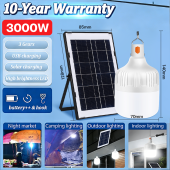 Dual Solar Bulb Light Waterproof Hanging LED Lamp USB Rechargeable Auto On/Off Outdoor Indoor Emergency Light