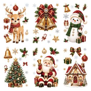 MUNCHX Multicolor Merry Christmas Window Stickers Electrostatic Window Cling Window Decals Creative Waterproof Holiday Window Decoration Christmas Decor
