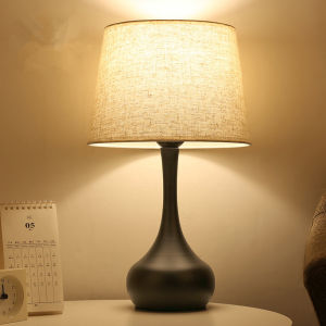 American Household Metal Table Lamp Energy-saving Bedroom Bedside Lamp LED Study Desk Lamp Fixtures Modern Simple Home Living room Decoration -UK Plug