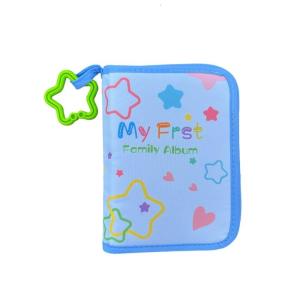 Vải mềm bé năm đầu tiên bộ nhớ hình ảnh quyển album ảnh với mọc răng nhẫn và gương an toàn cho cũi hoặc xe đẩy