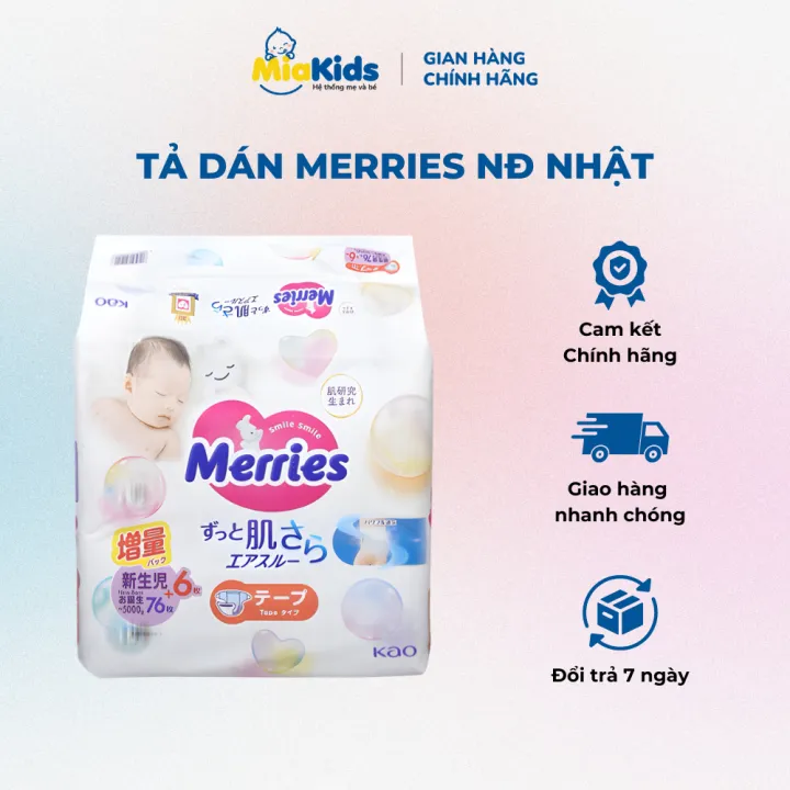 Bỉm - Tã quần Merries nội địa Nhật size cộng miếng đủ size từ dán NB, dán S, Quần M L XL 2XL
