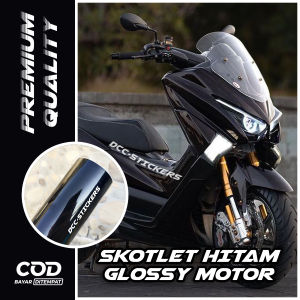 Stiker Skotlet Premium Glossy Hitam Universal untuk Motor Motorcross/Demak Bore - DCC-Stickers