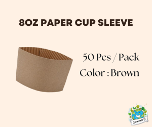 (50PCS) Paper Hot Cup Sleeve 8oz & 12oz (Kraft) / Paper Hot Cup Sleeve / Paper Cup Cover