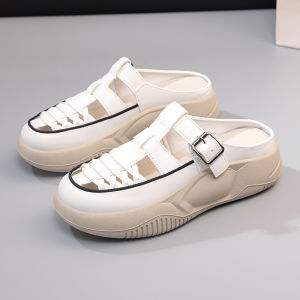 Versatile Hollow Semi-drag Womens Summer Trend Casual Breathable Thick-soled Wear-resistant Heightened and Versatile Sandal Board