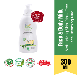 CUCCIOLO Baby Body & Face Milk  (300ml) | Nourishing And Cleansing Delicate Baby Ski