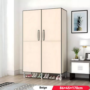 MOD Simple Swing Door Wardrobe | Large Capacity Bedroom Armoire | Dustproof Clothes Storage Cabinet | Economic DIY Wardrobe | Cloth Closet