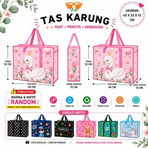 Tas Karung/Tas Belanja Ukuran 50x55x24 cm WARNA/MOTIF RANDOM