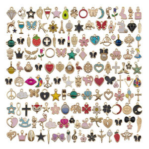 [haoh] ดอกไม้สัตว์ผสมเคลือบฟันเสน่ห์จี้ DIY สร้อยข้อมือเครื่องประดับทำหัตถกรรม